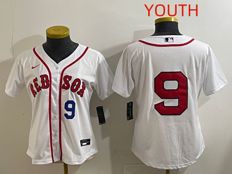 Youth Boston Red Sox #9 No Name White Game 2025 Nike MLB Jersey style 4->houston astros->MLB Jersey
